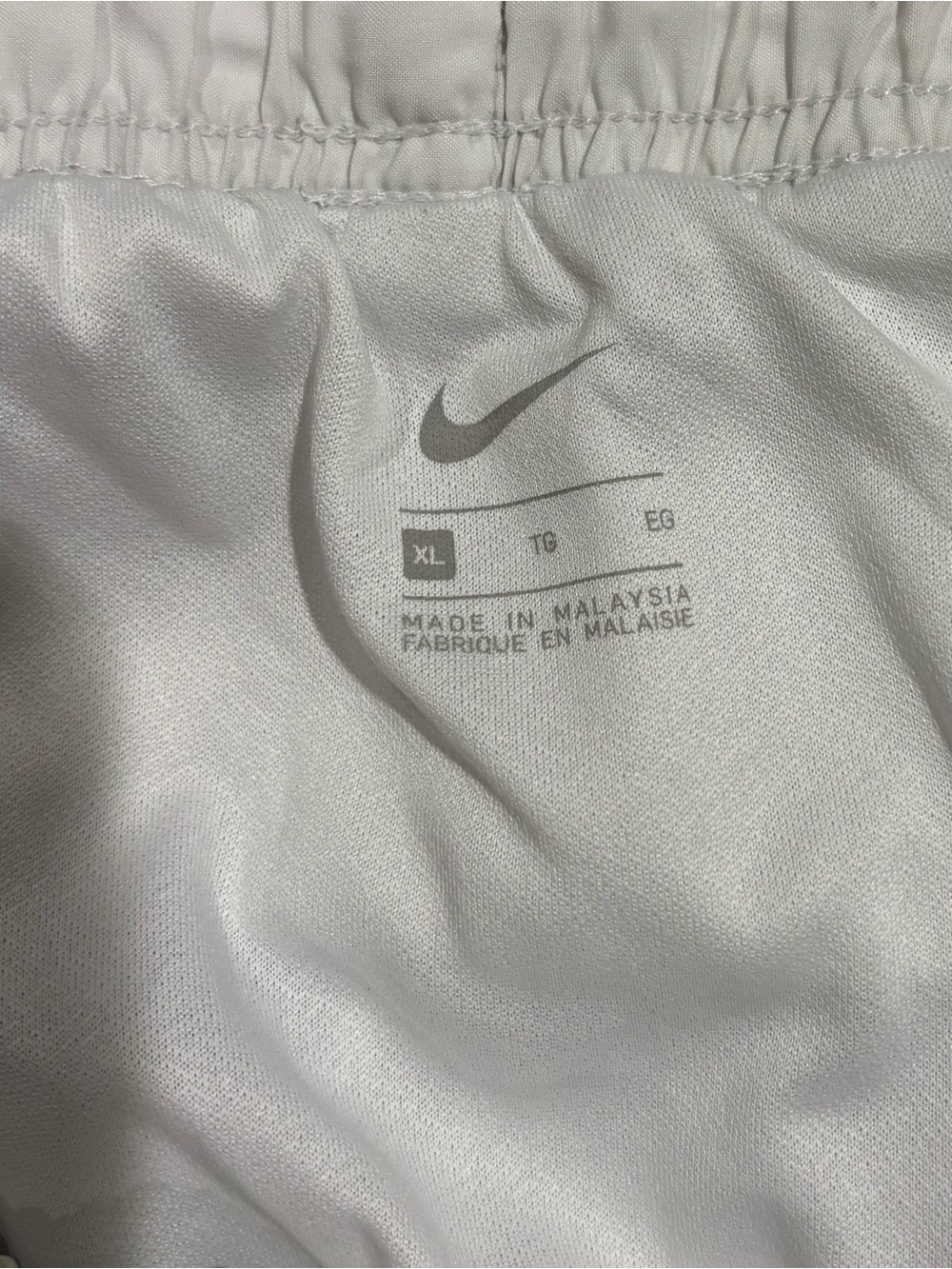 Nike White Athletic Running Shorts with Gray Swoosh Print Women’s XL - Picture 3 of 7